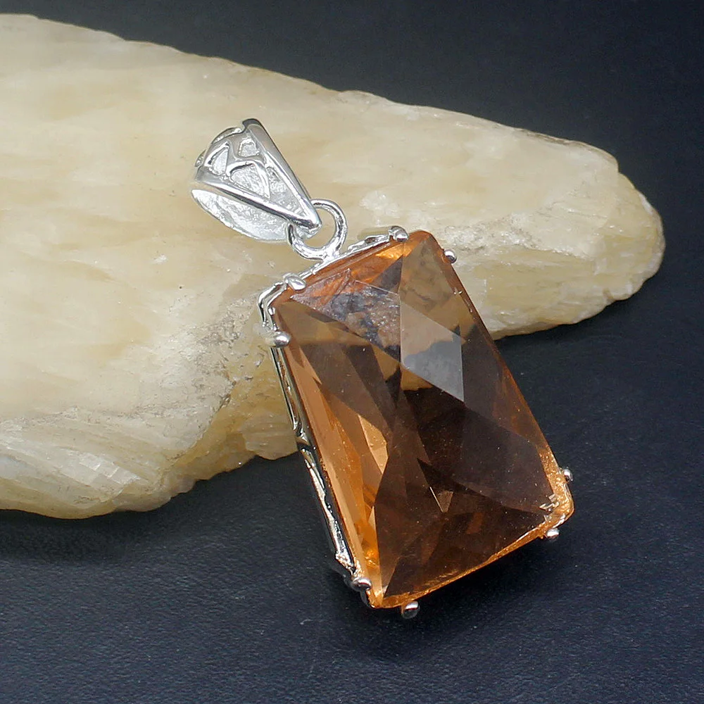 

Модные ювелирные изделия, уникальное подлинное ожерелье из серебра 925 пробы с имитацией мерного топаза, подвеска, подарки для женщин и девушек, 20213994