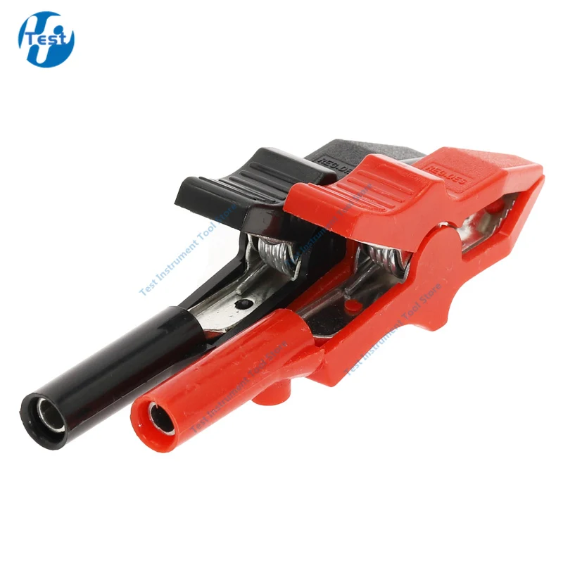 2pcs/lot 30A Red Black Copper Alligator Clip For 4mm Banana PLUG Test Probes