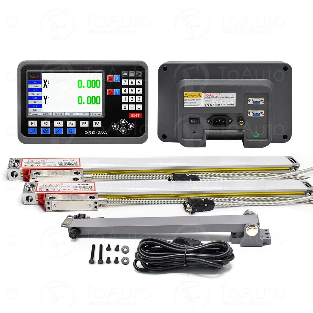 2 Axis 1μm / 5μm LCD Display Digital Readout DRO / Linear Scale mm/inch Mode for Millers Lathes Boring machines Encoder Sensor