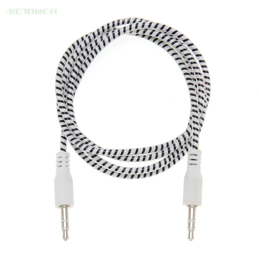 3 5mm Audio Cable Plastic ring 3 5 jack to jack aux cord 1m Headphone Speaker AUX Cable for iphone 5 6 samsung Car MP3 300pcs