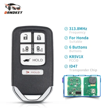 

Dandkey KR5V1X Smart Remote Control Car Key For Honda Odyssey Driver 2014 2015 2016 2017 Fob 6 Buttons 313.8MHz ID47 Chip