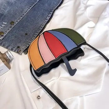 

Cartoon Children Leather Purses and Handbags Kawaii Kids Girl Small umbrella Flower Wallet Pouch Baby Bowknot Shoulder Bag