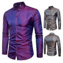 Мужские рубашки яркие Nocturne магазин с Tide модный Шелковый угловой воротник мужские рубашки с длинными рукавами