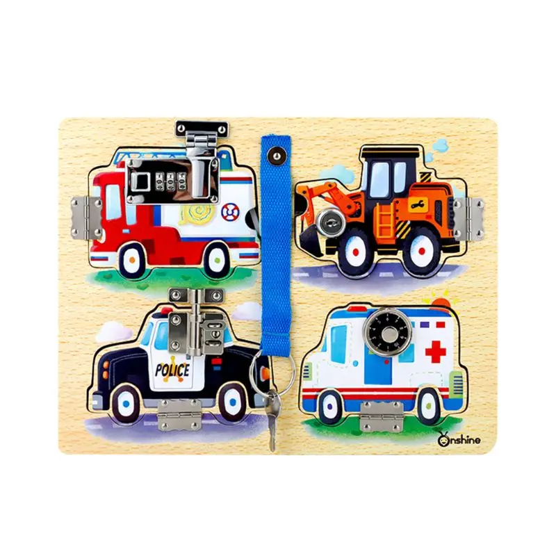  Wooden Montessori Children Cognitive Board Unlocking Education Toy Teaching Kids - 4000166474615