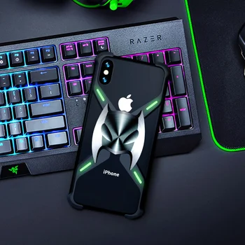 

Luxury Batman Magnetic Aluminium Armor Metal Bumper Case For iPhone X XS Max XR Case For iPhone 7/8 Plus Luminous Back cover