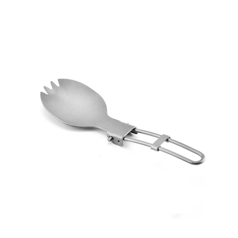 

Portable 100% Pure Titanium Cutlery Tableware Multi-purpose Foldable Spoon-Fork For Home, Travel, Picnic Use