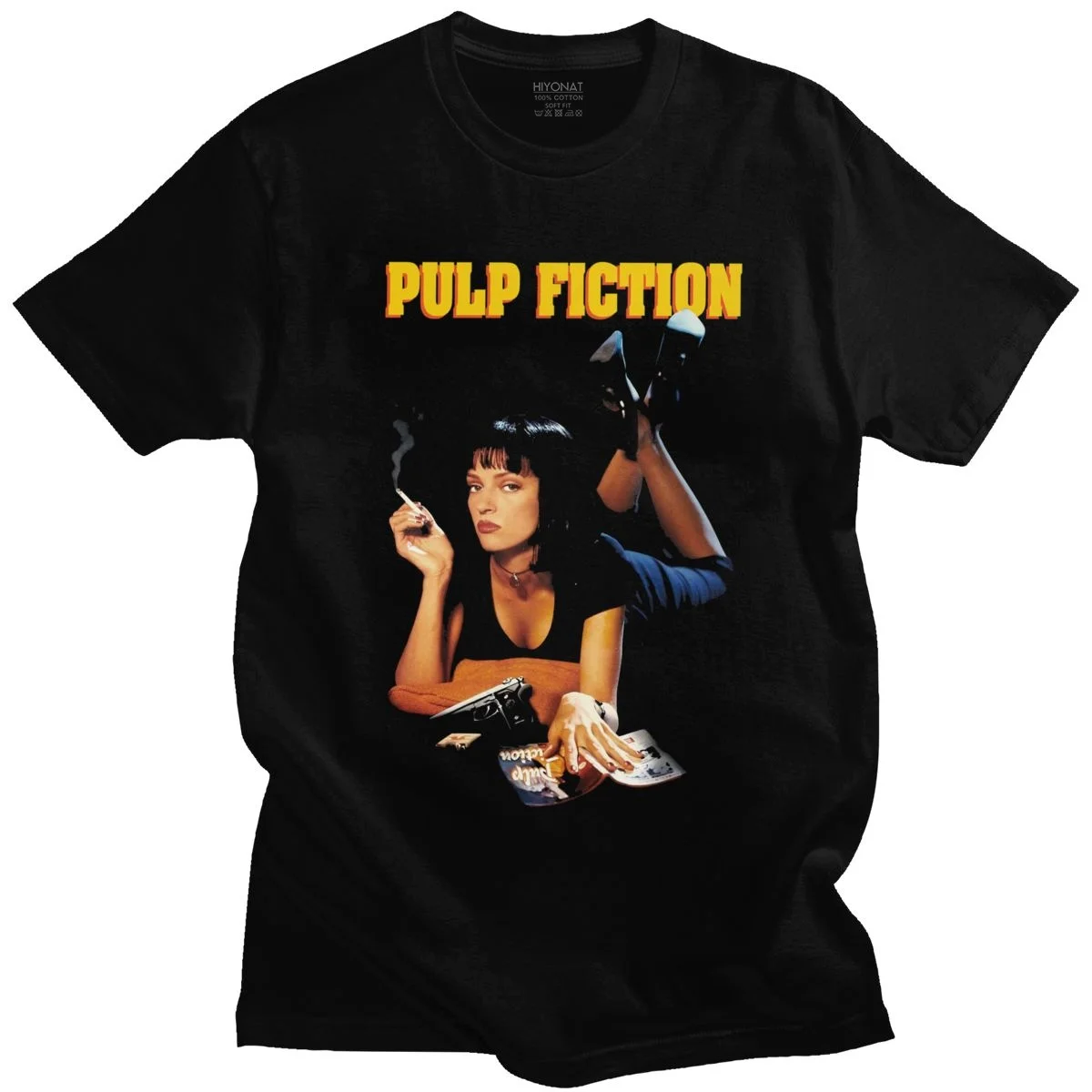 Vintage Pulp Fiction T Shirt Pria Katun 