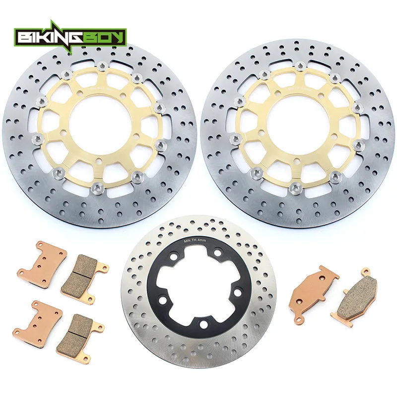 Round Gold ZB BIKINGBOY спереди и сзади тормозные диски роторов колодки для Suzuki GSXR 600 750 2006 2007 06 K6GSX-R 1000 07 2008 K7 K8 в байкерском стиле - Цвет: Round Gold ZB