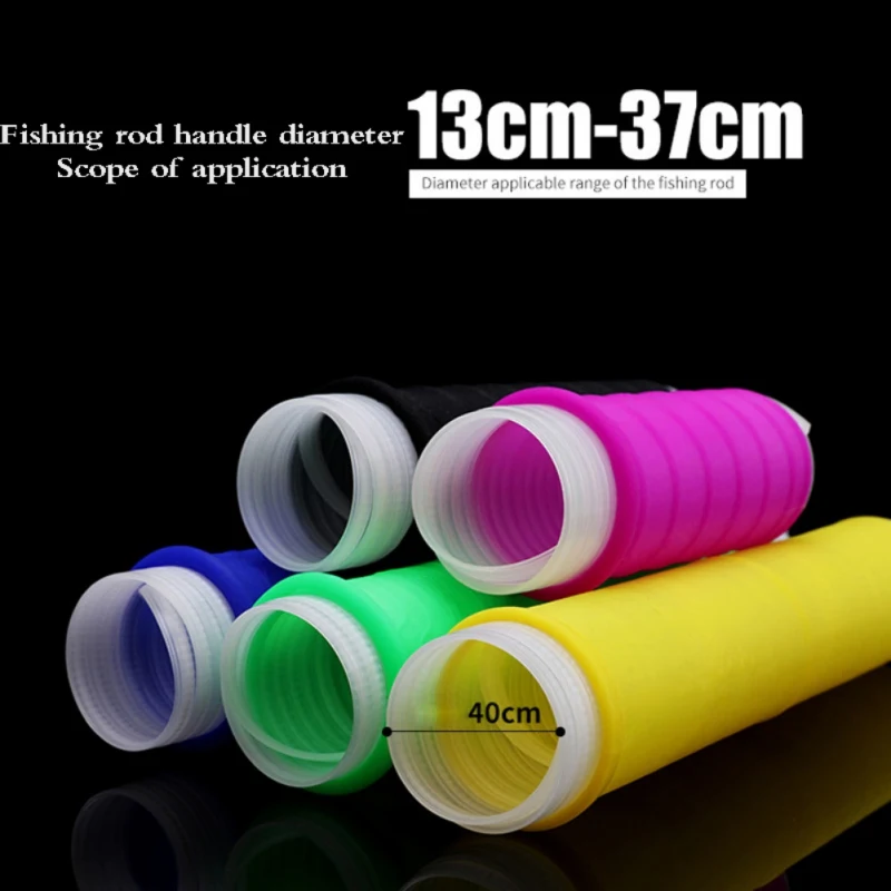 Silica Gel Fishing Rod Handle Protective Wrap Fishing Pole Anti Slip Static Handle Sleeve Cover Insulating Sweat Absorbing Grip