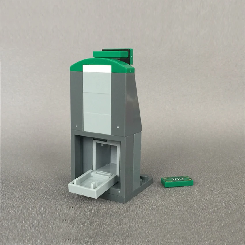 Compatible With Legoings City Street View Blocks DIY ATM Coin Cash Machine MOC Accessories Brick Kids DIY Toys Gift (5)