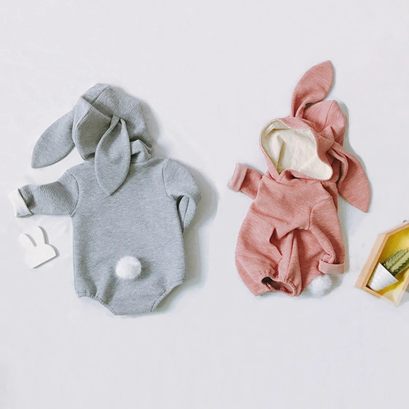Комбинезон для маленьких девочек с кроликом; детская одежда; Верхняя одежда для маленьких девочек; зимняя одежда для маленьких мальчиков; боди для новорожденных; 40