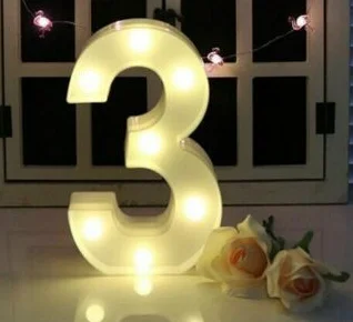 Светодиодный ночник с 3D подсветкой, алфавит, вечерние, свадебные, декоративные модели - Мощность в ваттах: 3