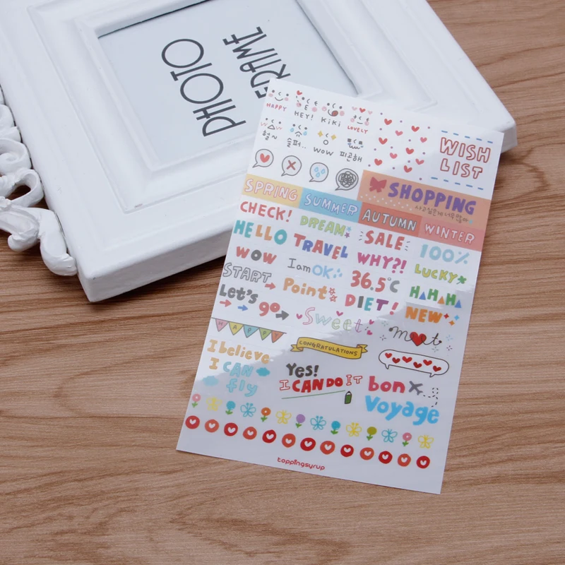 

6 Sheet Fashion Calendar Paper Sticker Scrapbook Calendar Diary Planner Decor