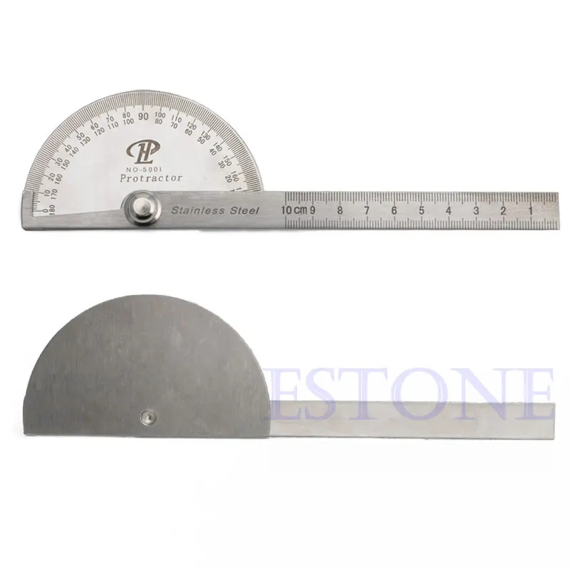 

Stainless Steel 180 degree Protractor Angle Finder Arm Rotary Measuring Ruler L4MD