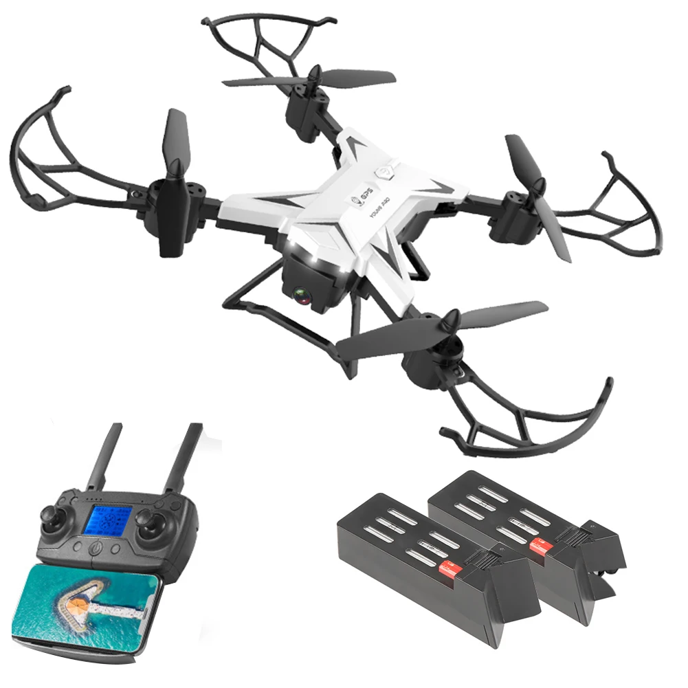 KY601G Aerial View Dual GPS Foldable Remote Control USB Charging ABS FPV Intelligent 4K HD LED Ligh