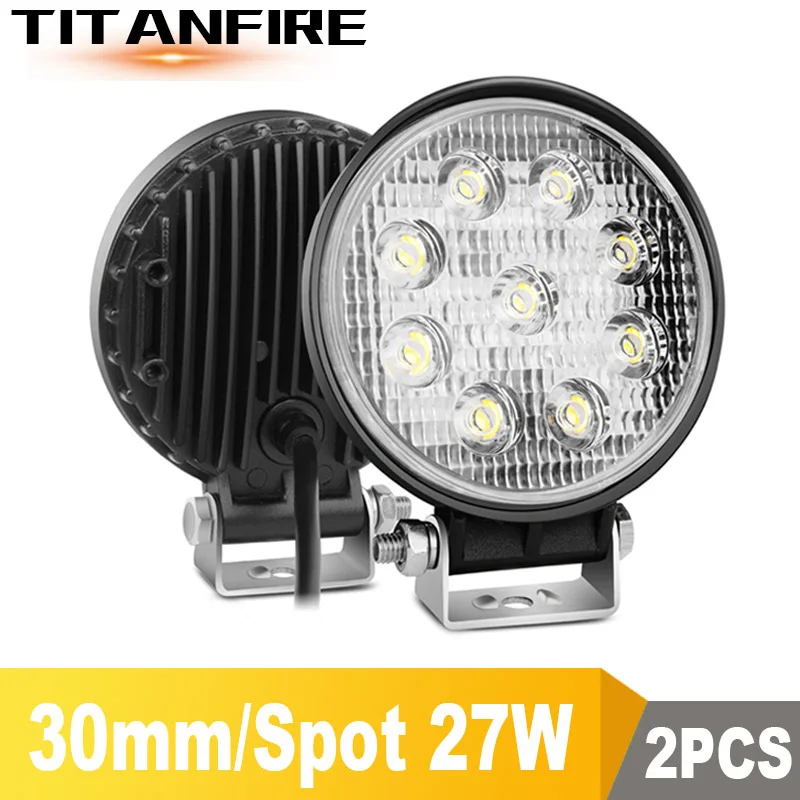 

TF30 27w DRL LED Work Light 10-30V 4WD 12v for Off Road Truck Bus Boat Fog Light Car Light Assembly ATV Daytime Running Light