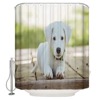 

Fabric Bathroom Shower Curtain Hooks,Cute Labrador Animal Dog Pattern,Extra Long Washable Curtains Home Decor,78 x 84 Inch