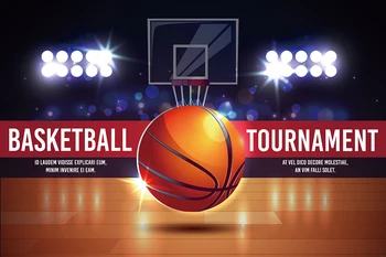 

HUAYI Night Basketball Tournament Background Photography Backdrop Sports Club Studio Photo Backdrop NBA Party Backdrop W-3455