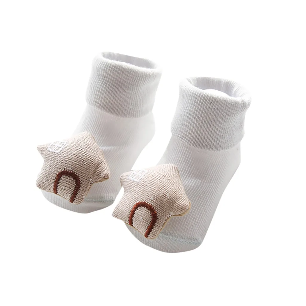 Зимние носки Для Новорожденных; Нескользящие Детские носки Для пола; милые теплые носки Для прогулок; Skarpetki; милые Носочки;#5 - Цвет: Серый