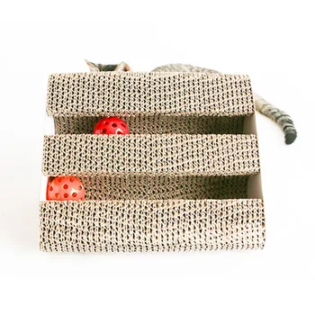 

Play Toy Pet Supplies Entertainment Corrugated Cardboard Furniture Protector Ramp Practical With Bell Ball Cat Scratching Board