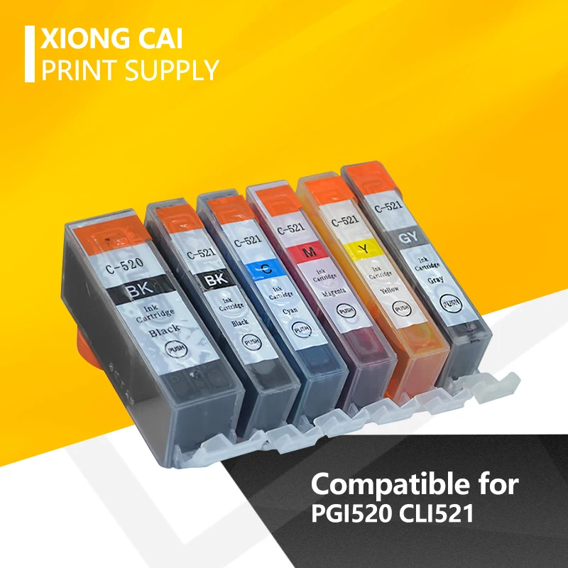 Lot 12 Cartouches D'encre (6 Sets) Compatibles Canon PGI-520 & CLI-521 - Marque Go Inks