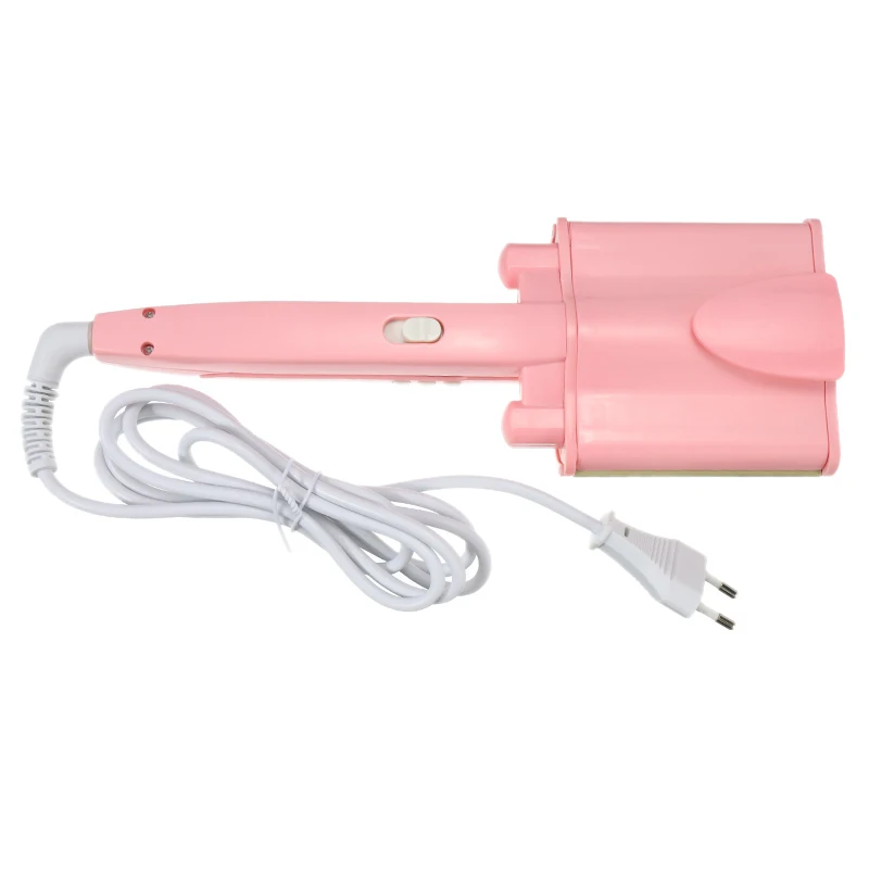 Pink 32mm EU Plug Керамическая трехтрубная Плойка для волос 26 мм 32 мм Тройная бочка глубокая волна вода пульсация яйцо рулоны щипцы для завивки волос инструмент для укладки волос - Цвет: Pink 32mm EU Plug