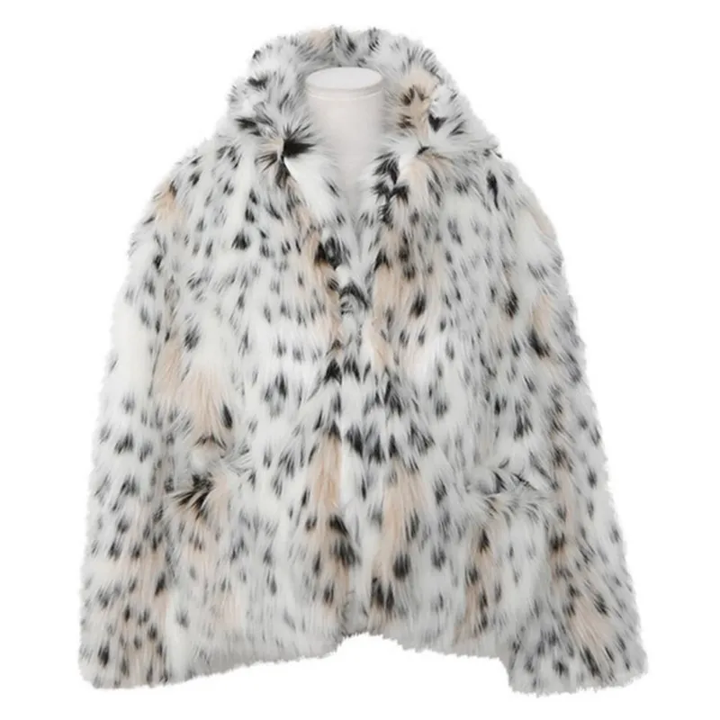 HIGH QUALITY Winter Notched Collar Hairy Shaggy