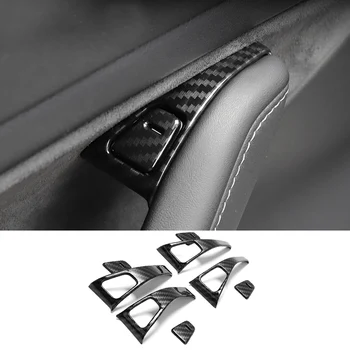 

Lsrtw2017 for Tesla Model 3 Car Door Lock Switch Frame Handle Cover Accessories Auto 2018 2019 2020 2021 Carbon Fiber Styling