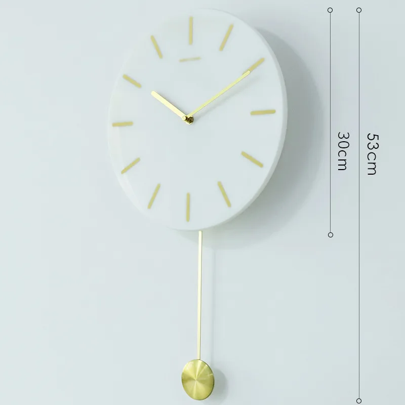 Simple Northern European-Style Marble Wall Clock Dreamy Dali 12-Inch round Swing Creative Sway Fashion Clock Factory Wholesale