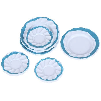 

3PCS 1:12 White Ceramics Round Dishes Plate Dollhouse Miniature Doll House Kitchen Furniture Toys for Children Kids Gift