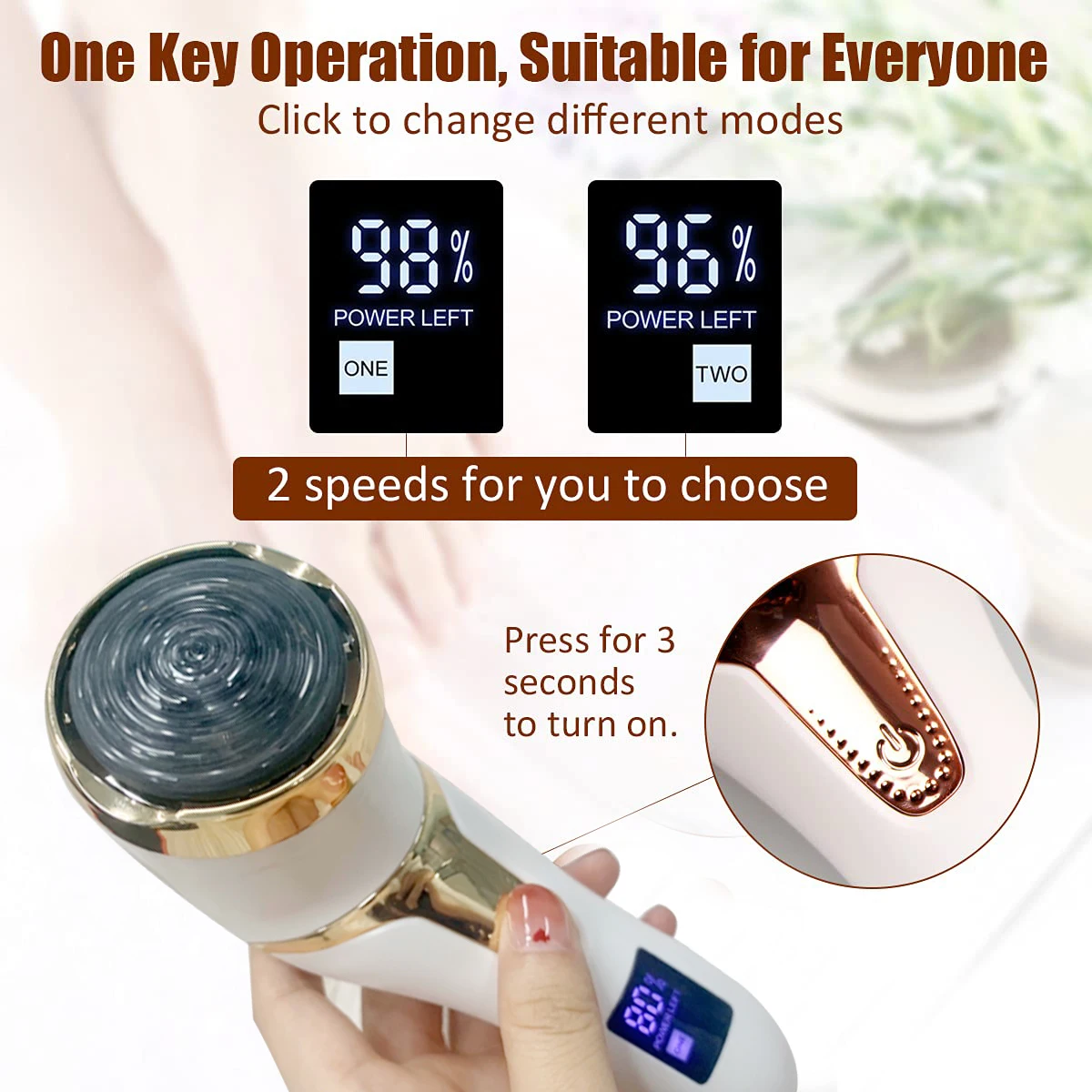Electric Pedicure Tools Foot Care File Leg Heels Remove Hard Cracked Dead Skin  Remover Feet Clean Care Machine LED  display 2