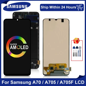 

Super Amoled For Samsung Galaxy A70 LCD Display A705F/DS A705 Digitizer Touch Screen With Frame For Samsung SM-A705FN/DS A70 lcd