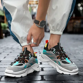 

Men's high-top sneakers breathable thick bottom tide shoes casual running shoes Zapatos hombre Chaussure basketball shoes big