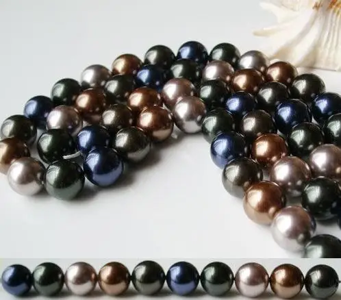 

Любимые жемчужные бусины россыпью ювелирные изделия AAA 12 мм разноцветные Круглые морские жемчужины нить 40 см для изготовления браслетов ожерелий