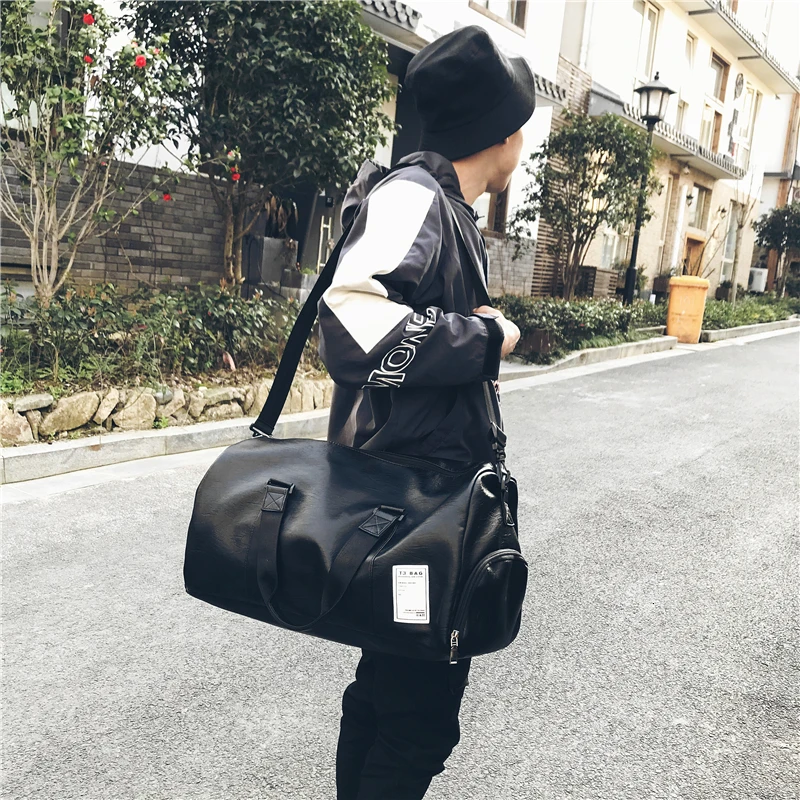 Women Men Unisex Travel Bag Handbag Beach Shoulder Bag Crossbody Bag PU Large Capacity Fashion Couples Duffel Package HOT SALE