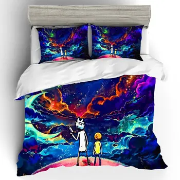 

Anime Rick And Morty Bedding Sets Duvet Cover Home Textile Single Queen King Size Bedding Set Pillowcases Bed Linen