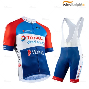 

2020 Pro Team TOTAL Direct Energie men Cycling Short Sleeve Jersey set summer Blue-red Road bike racing suit maillot velo homme