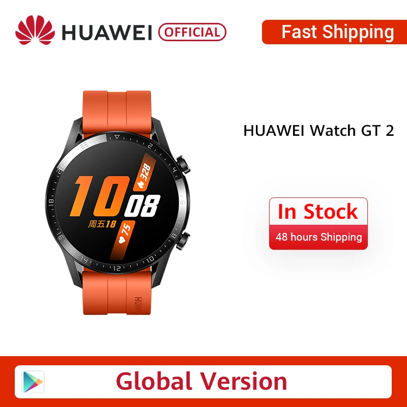 $169.99 Stock Original Huawei Watch Gt2 Smart 46Mm Gps Life Waterproof Bluetooth Phone Call Heart