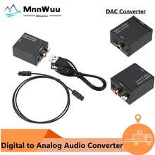 Convertidor de Audio analógico Digital DAC, fibra óptica Toslink, señal Coaxial a RCA R/L, decodificador de Audio SPDIF ATV DAC amplificador