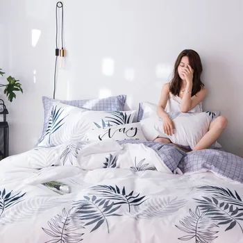 

Simple and modern style printed cotton three or four sets of cotton students single double home suite 1.2m1.8 meters 1.5 bed