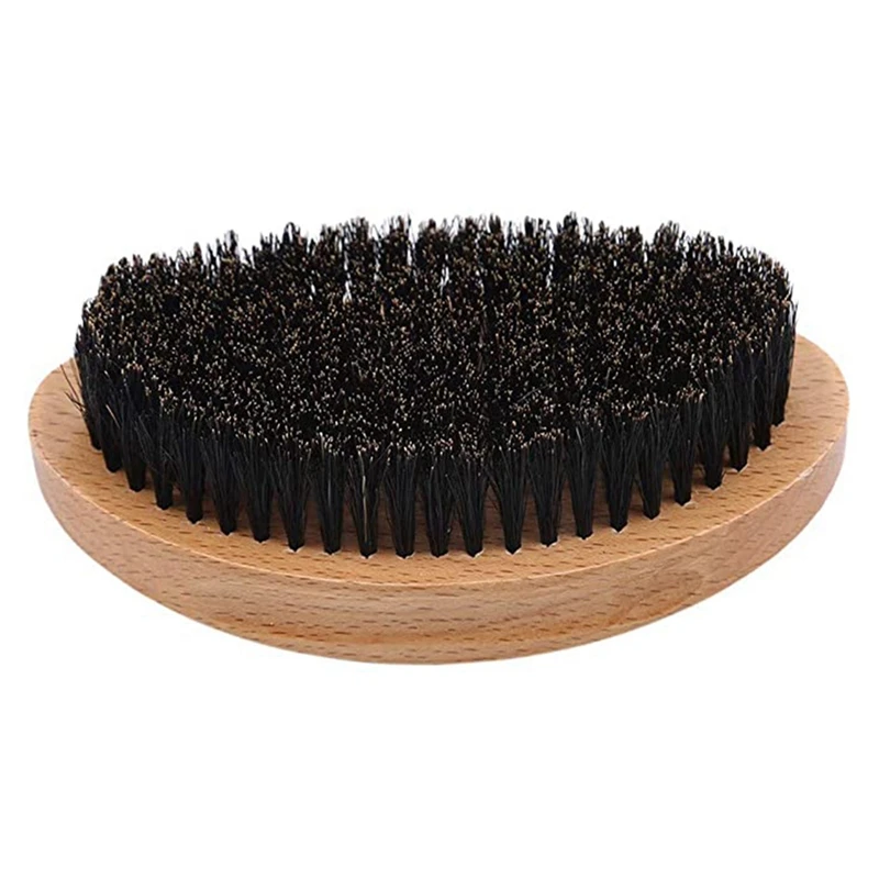 Мужская щетина для волос щетка усов мягкая круглая деревянная ручка волнистая