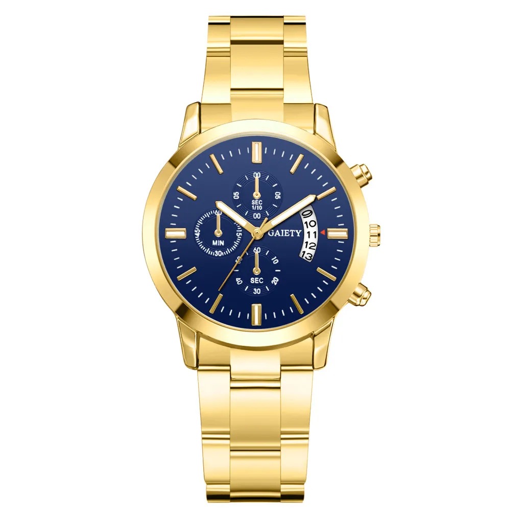 Relogio Masculino новые роскошные мужские модные кварцевые часы с календарем из нержавеющей стали Erkek kol Saati - Цвет: E