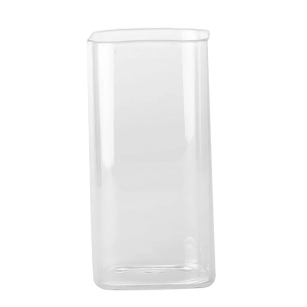  Square Glassware Clear Glass Drinking Cup Tea Water Mup