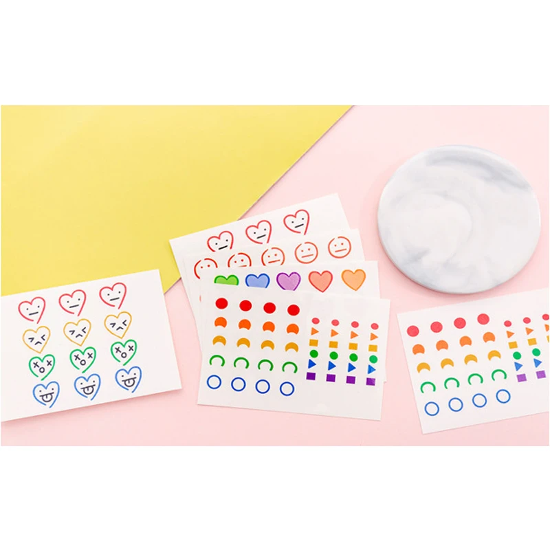

4pcs/lot New Cartoon Smile Face Tattoo PVC StickerMultifunction Student Gift Scrapbooking office decor stationery
