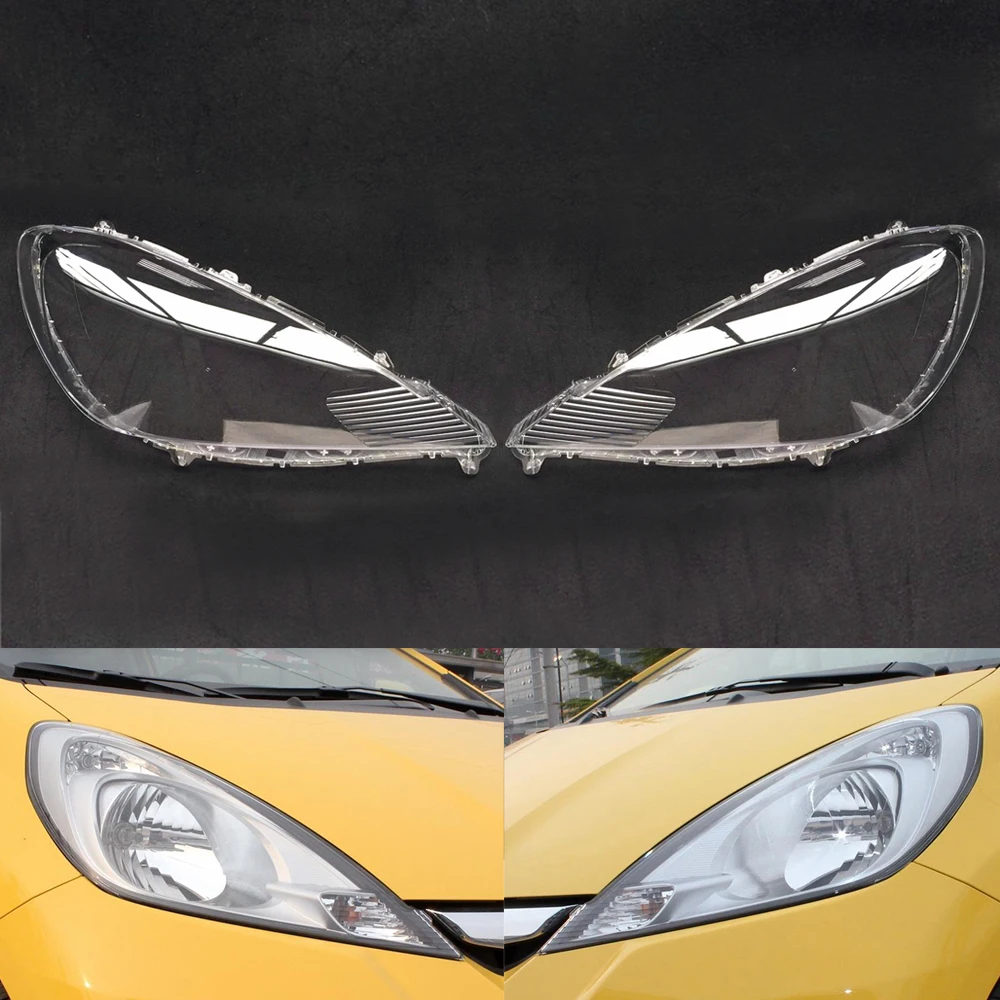 A Pair Для Honda Fit/Jazz Хэтчбек 2011 2012 2013 Автомобильная фара с прозрачными линзами Авто оболочка Крышка Замена оригинала - Цвет: A Pair