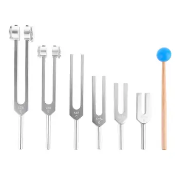 

6Pcs/Set Aluminum Medical 128Hz-4096Hz Tuning Fork Kit Healing Sound Vibration