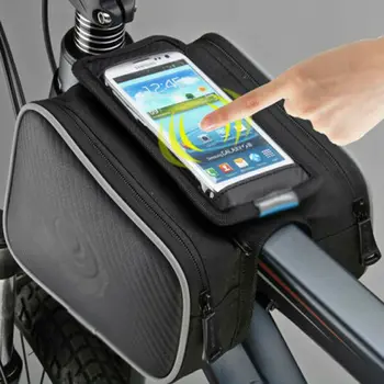 

Men Bags Waterproof Cycling Bike Bicycle Front Frame Tube Handlebar Bag for Mobile Phone /BY