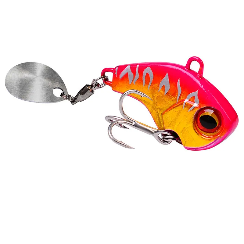 1PCS Lifelike Mini Swimming Hard Bait 6g15g28g Metal Rotating Vibration VIB Sequin Submerged Wobbler Winter Fishing Gear