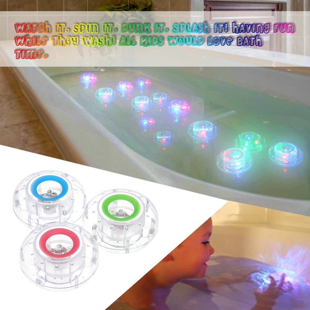 Красочный Забавный Детский Светильник для ванной комнаты RGB светодиодный светильник для бассейна Мигающий игрушечный светильник для ванной Забавный светильник для ванны s игрушки для детей