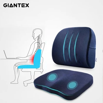 

GIANTEX Car Headrest Neck Pillow Lumbar Back Support Cushion for Driver Memory Foam Car Pillows for Lower Back Support Dropship